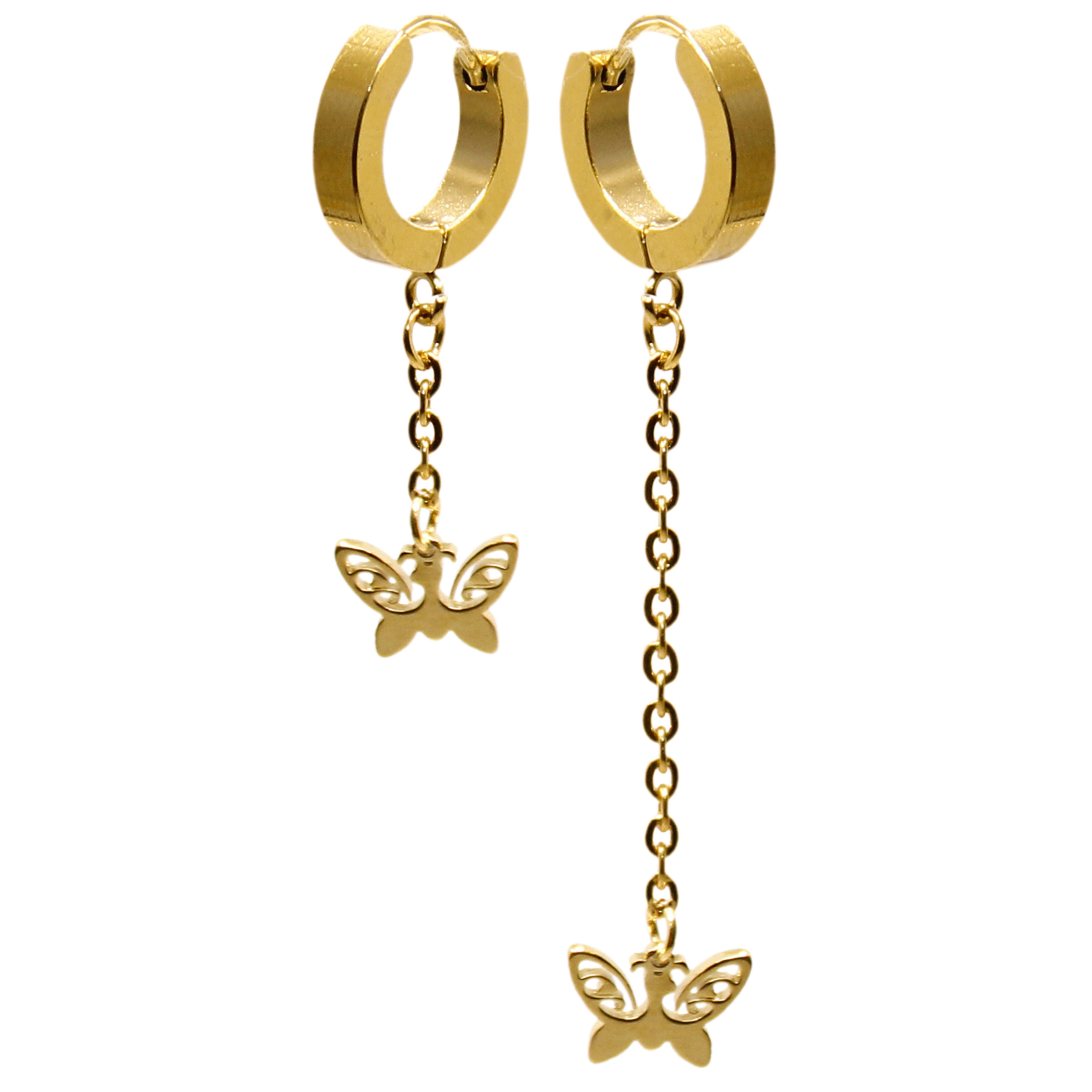 گوشواره زنانه مدل نامتقارن پروانه کد AA213006 گوشواره زنانه مدل نامتقارن پروانه کد AA213006