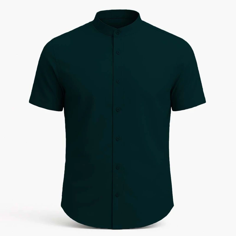 پیراهن آستین کوتاه یقه ایستاده مردانه مدل رادمان کد KAZ