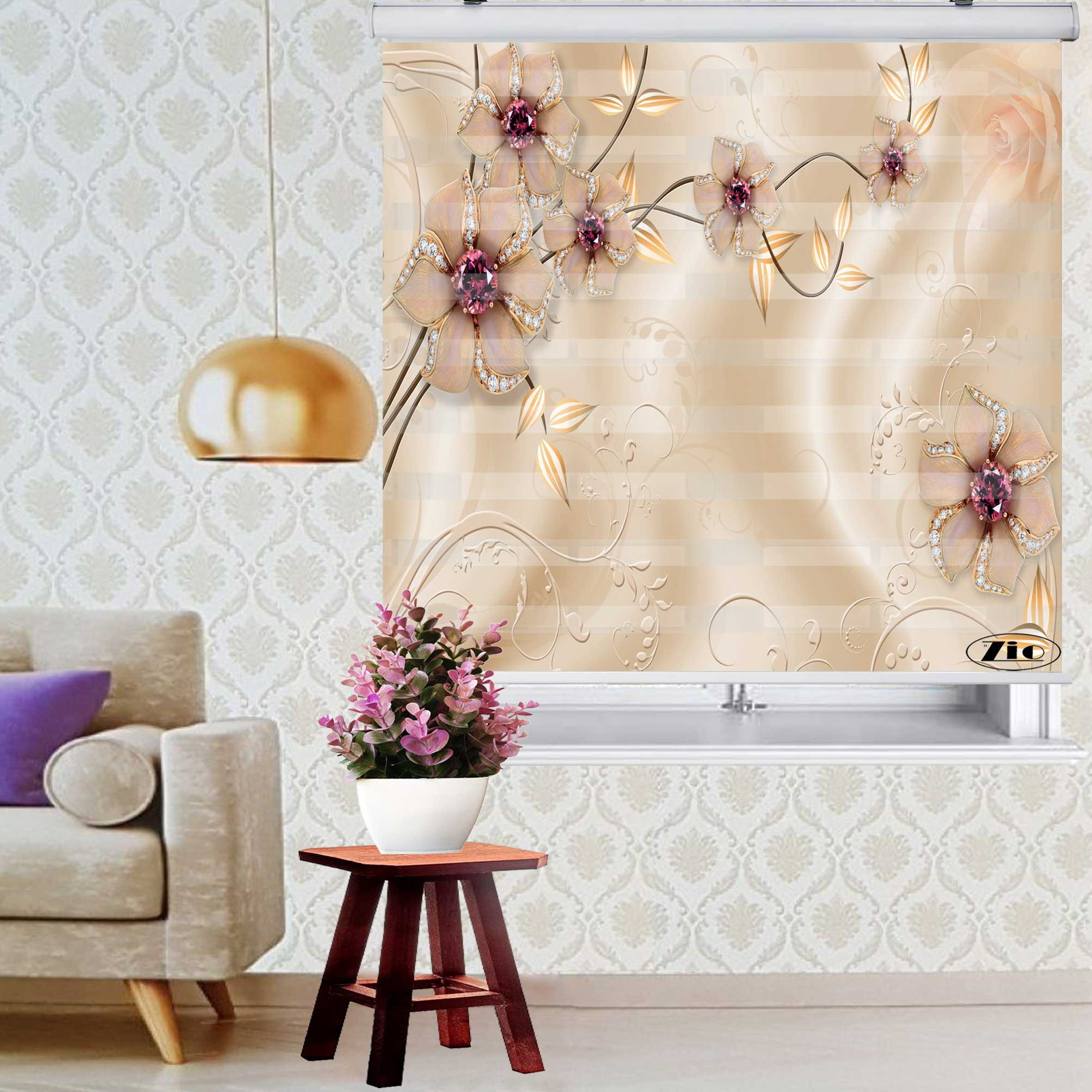 پرده زبرا زیو کد 3D1286 سایز 150x150 سانتی متر