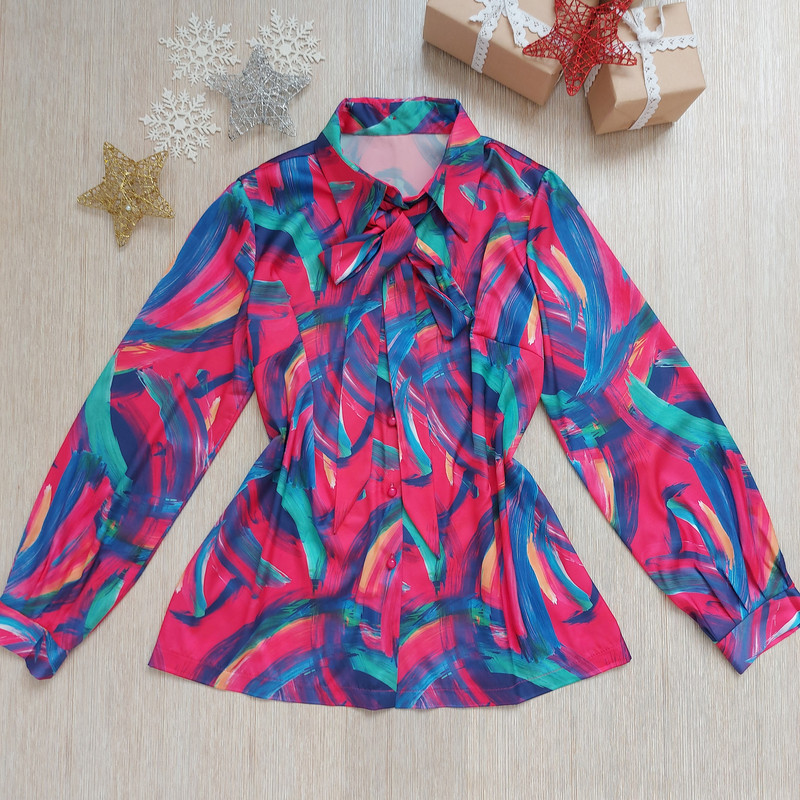 شومیز آستین بلند زنانه مدل ساتن سیلک رنگ سرخابی