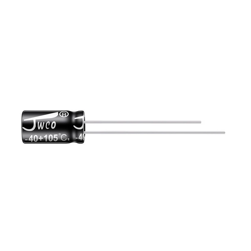 خازن 100 میکروفاراد 16 ولت جی دبلیو کو کد 615 بسته 10 عددی