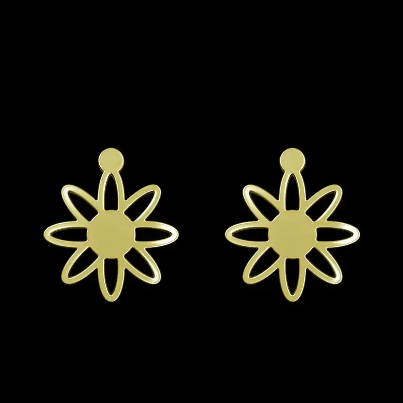 گوشواره طلا 18 عیار زنانه مدوپد مدل گل کد GA1-14975