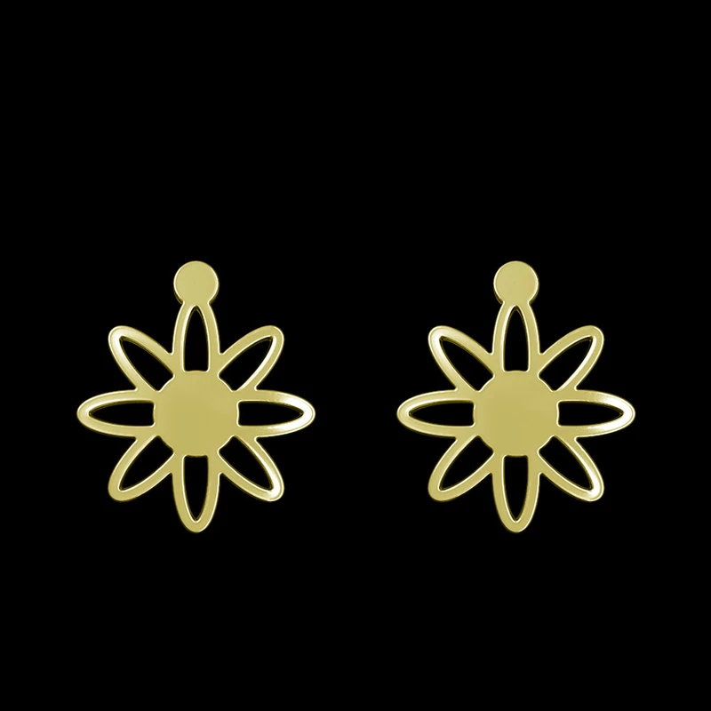 گوشواره طلا 18 عیار زنانه مدوپد مدل گل کد GA1-14975