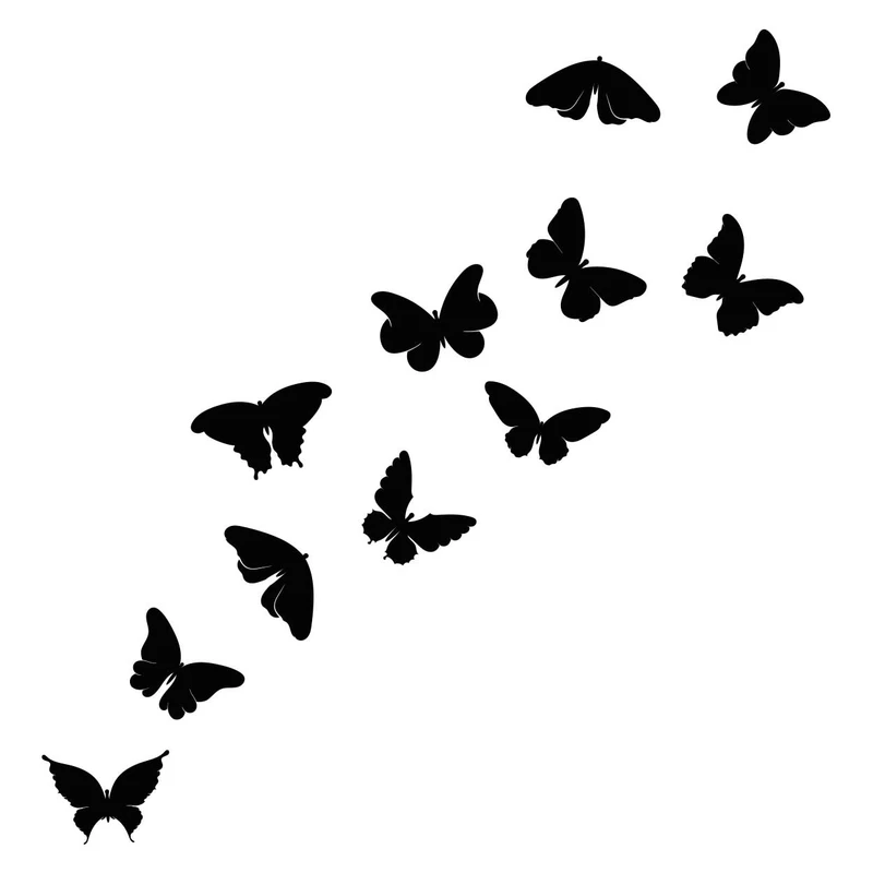 استیکر باروچین مدل پروانه های چوبی کد 4111 مجموعه 11 عددی