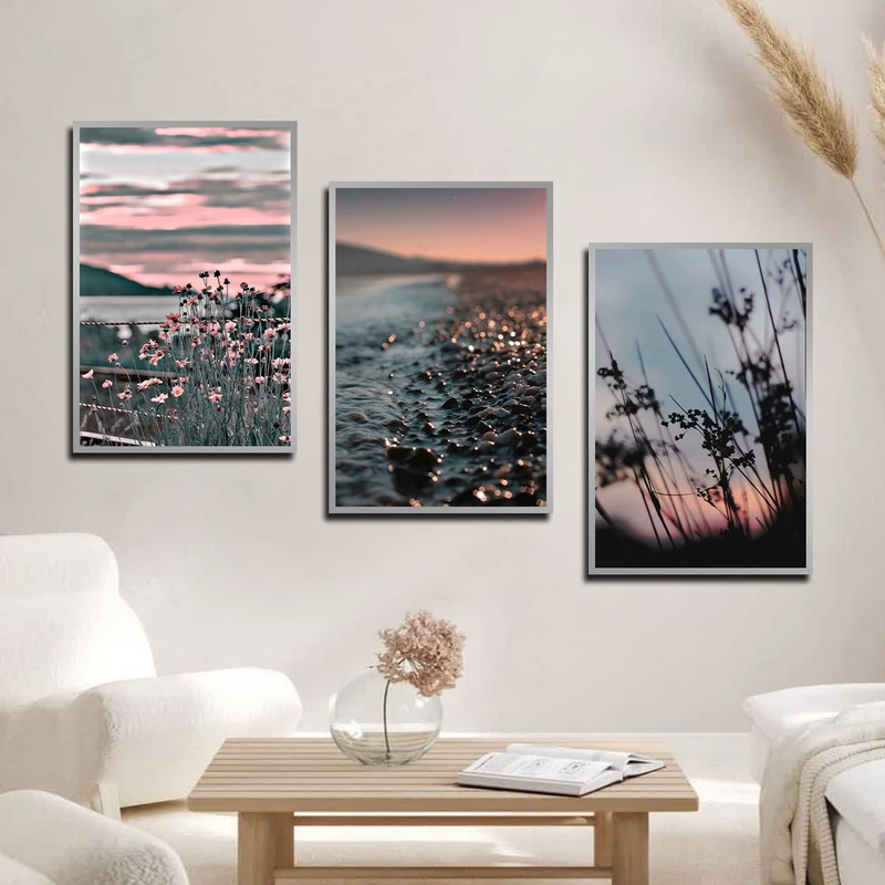 تابلو بکلیت طرح طبیعت و ساحل دریا مدل SI-3058 مجموعه 3 عددی