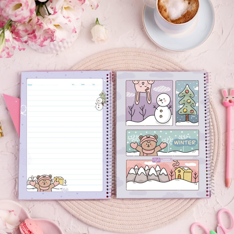 دفتر مشق ۵۰ برگ دایان مدل حاشیه دار کد ۶۴۹۴۲ بسته ۴ عددی