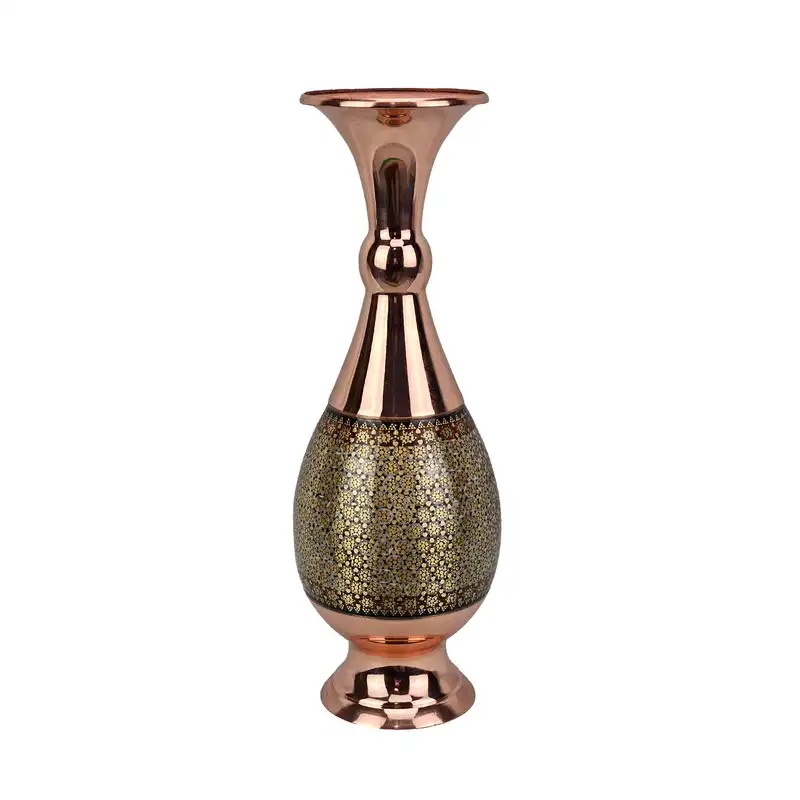 گلدان خاتم کاری مسی کد 25c