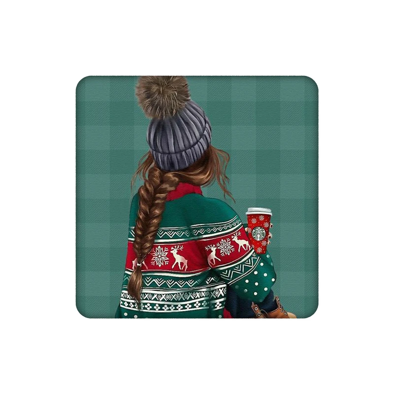 زیرلیوانی طرح دختر و استایل زمستانی کد 6767244