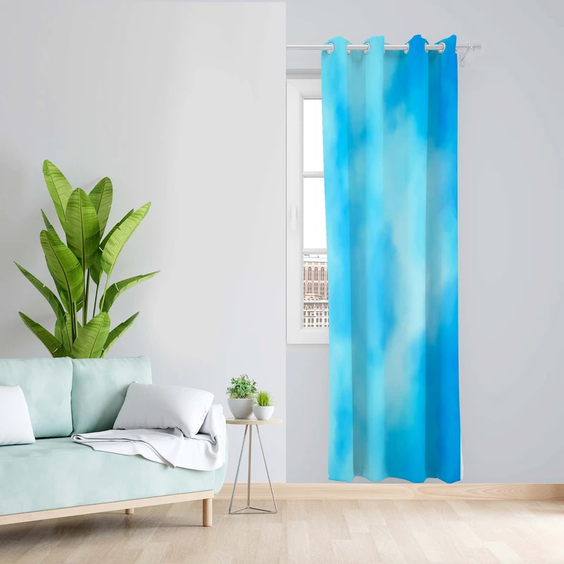 پرده طرح آبرنگی مدل مخمل پانچی کد 5524R z سایز 140x200 سانتی متر