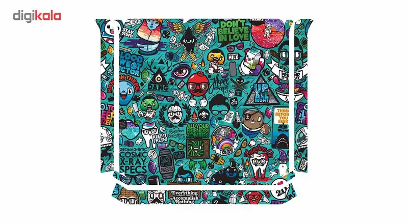 برچسب افقی پلی استیشن 4 اسلیم ونسونی طرح MIX2