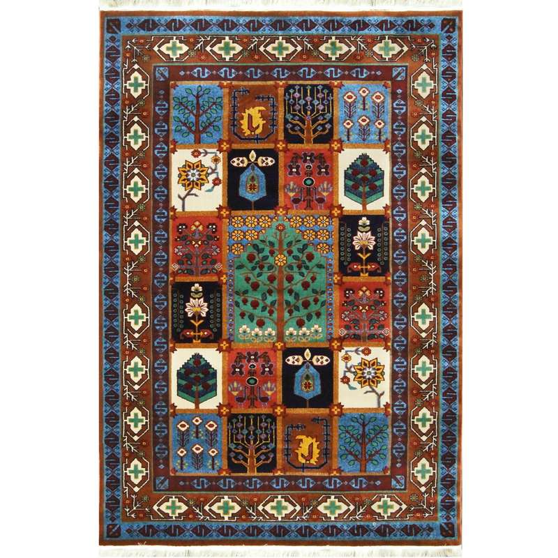 گبه ماشینی پارس نقش طرح شاهسون دارچینی گبه ماشینی پارس نقش طرح شاهسون دارچینی