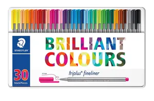 Staedtler 334 M30 Triplus Brilliant Colours 30 Color Rollerball Pen