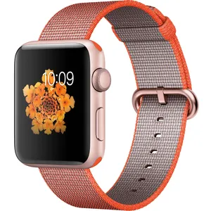 ساعت هوشمند اپل واچ 2  مدل 42mm Rose Gold Aluminum Case With Orange Nylon Band