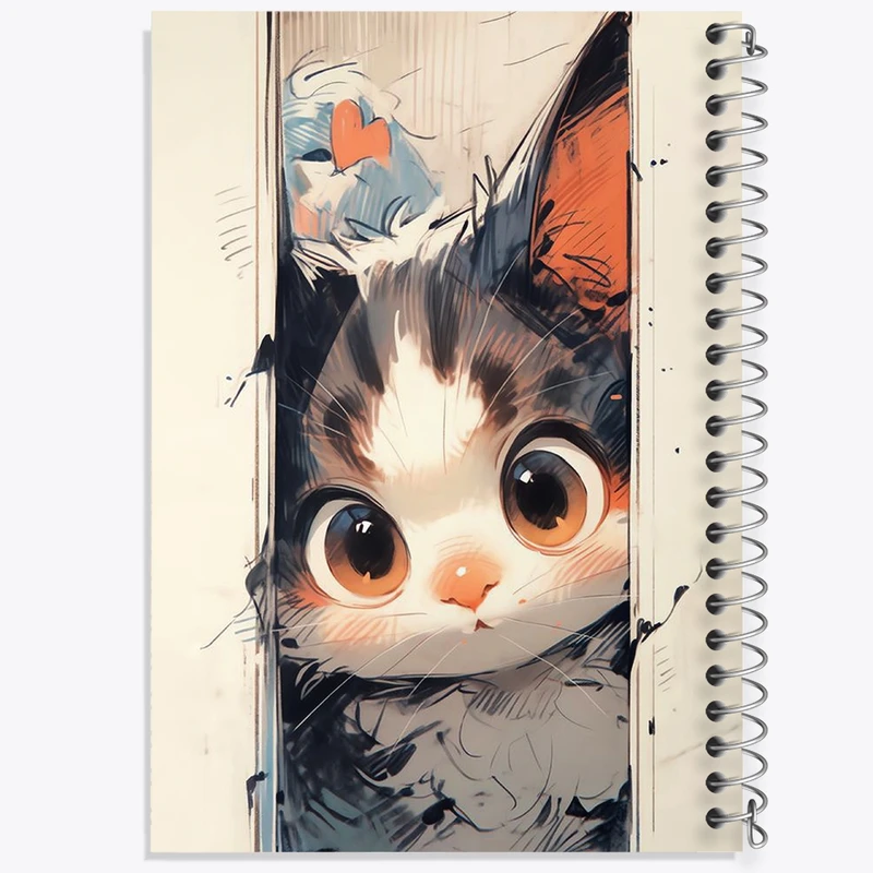 دفتر مشق 50 برگ خندالو طرح گربه (Cat) کد F967