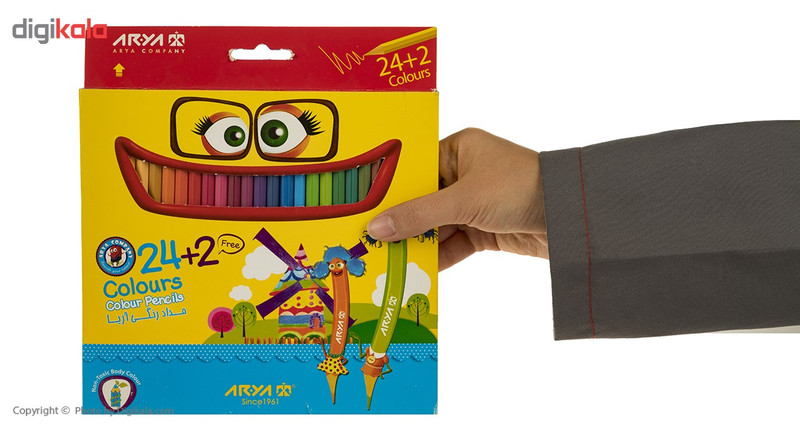 مداد رنگی 2+24 رنگ آریا مدل 3017