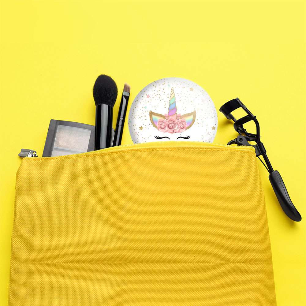 آینه جیبی خندالو طرح اسب تک شاخ یونیکورن  کد 3839