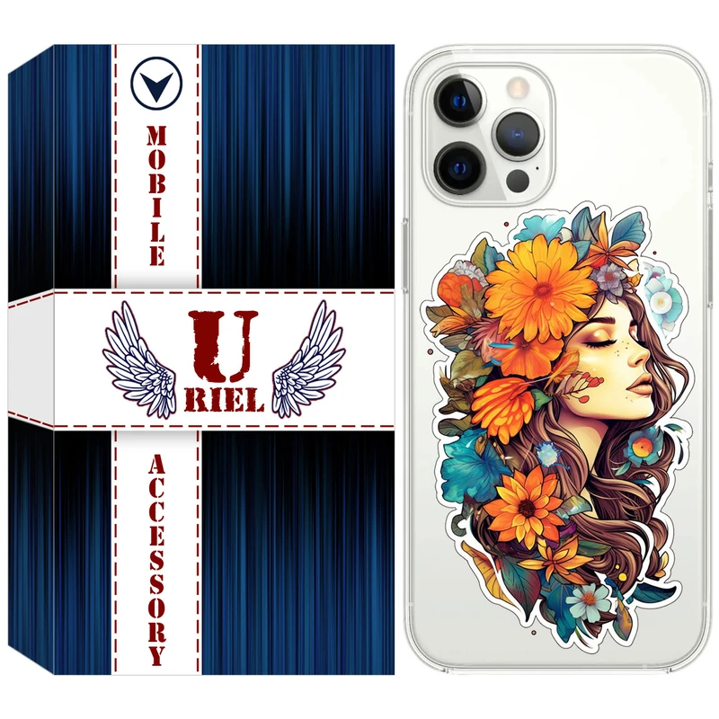 کاور یوریل قاب مدل Clear کد 52 طرح دختر مناسب برای گوشی موبایل اپل iPhone 13 Pro