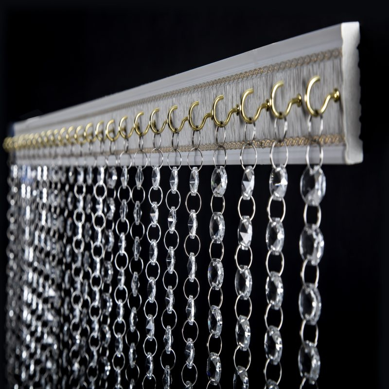 پرده ریشه ای آریا کریستال مدل هلال سایز 110x110 سانتی متر