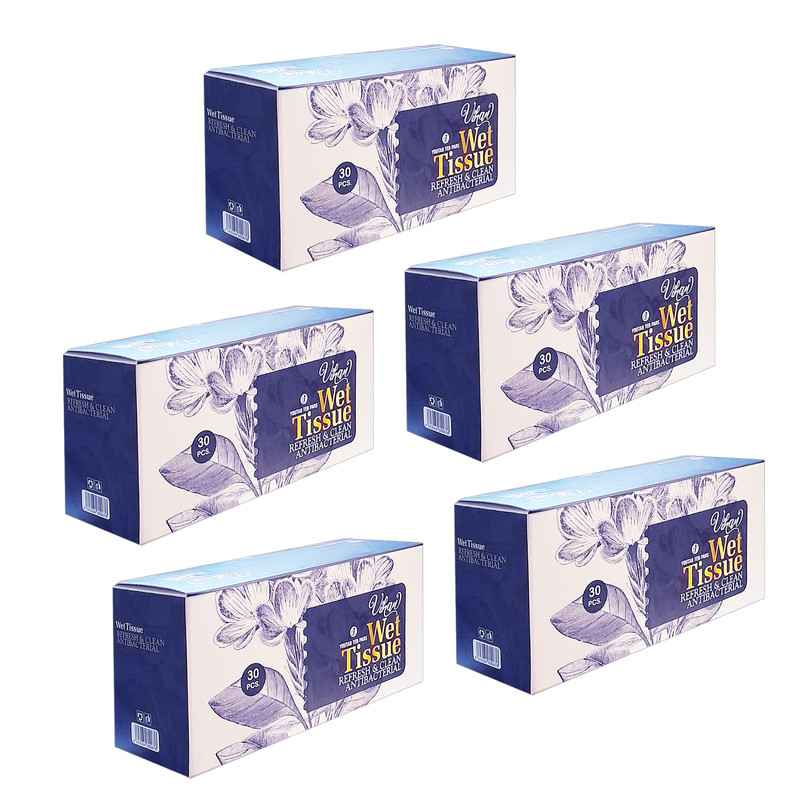 دستمال مرطوب ویهان مدل AntiBacterial پنج بسته 30 عددی