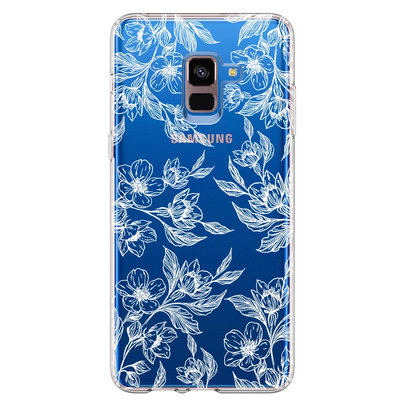 کاور مگافون طرح گل مدل C50-W مناسب برای گوشی موبایل سامسونگ Galaxy A8 Plus