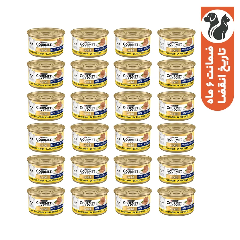 کنسرو گربه گورمت مدل پته گوشت مرغ وزن 85 گرم بسته 24 عددی