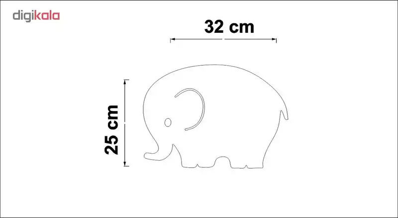 آیینه پلکسی پرشین استیکر مدل فیل کوچولو
