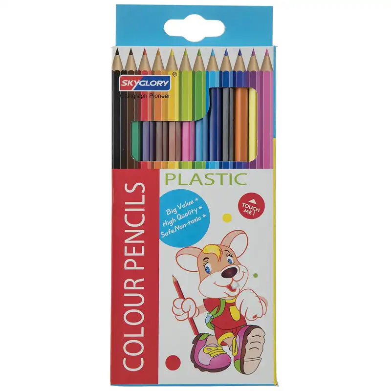 مداد رنگی 12 رنگ اسکای گلوری مدل Plastic