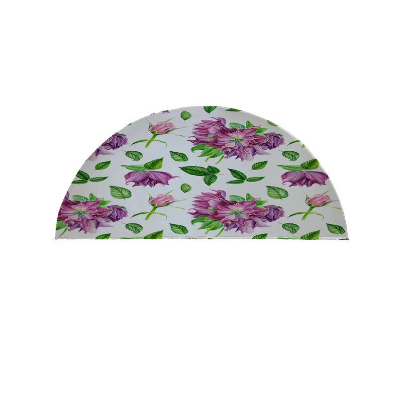 پادری مدل نیم دایره طرح گل و برگ کد 5252 سایز 90×45 سانتی متر