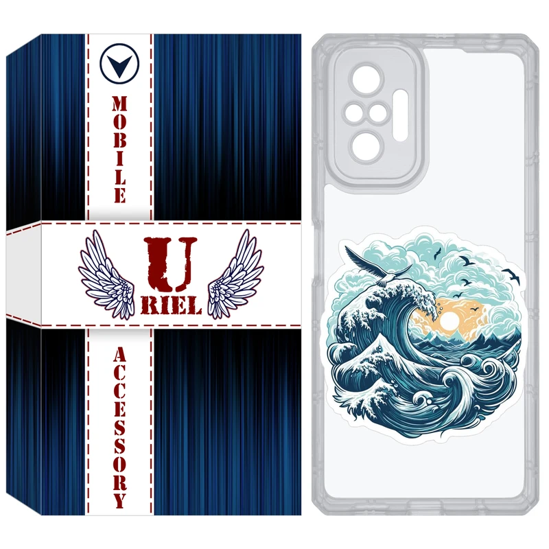 کاور یوریل مدل Clear کد 99 طرح موج دریا مناسب برای گوشی موبایل شیائومی Redmi Note 10 Pro / Note 10 Pro Max