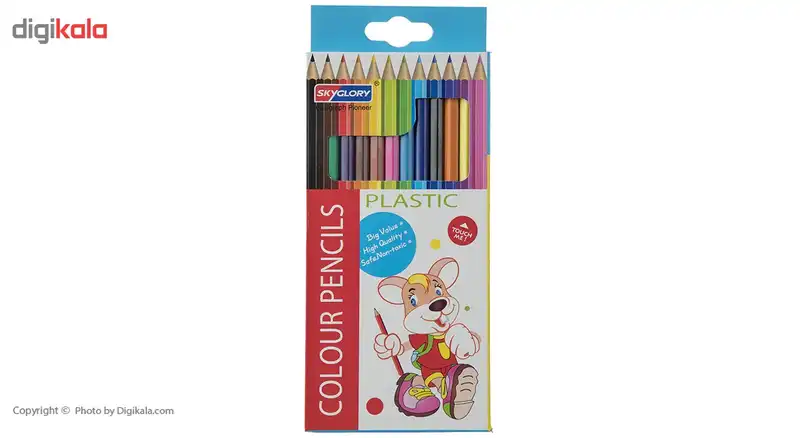مداد رنگی 12 رنگ اسکای گلوری مدل Plastic