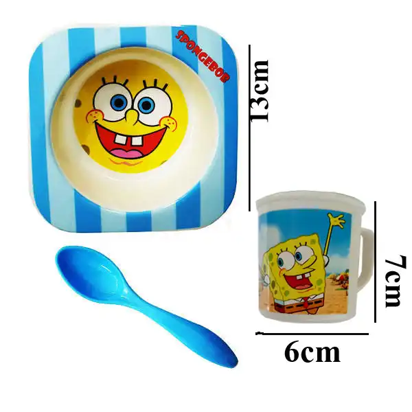ظرف غذا کودک طرح باب اسفنجی کد 3 مجموعه 3 عددی
