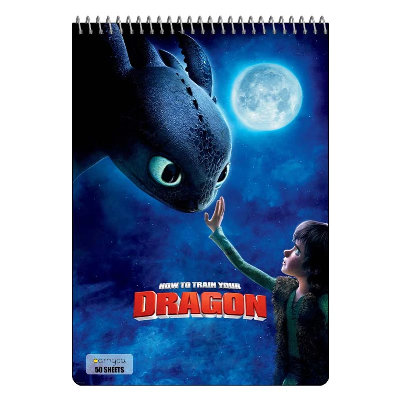 دفتر نقاشی 50 برگ سیمی کارنیکا طرح چگونه اژدهای خود را تربیت کنیم How to Train Your Dragon کد 23787