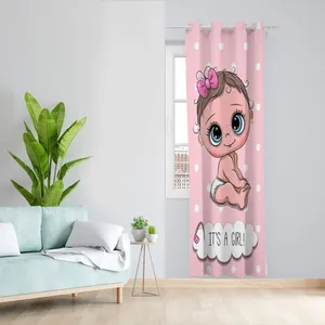 پرده مدل بچه دختر  پانچی کد 1113 سایز 140x280 سانتی متر مخمل