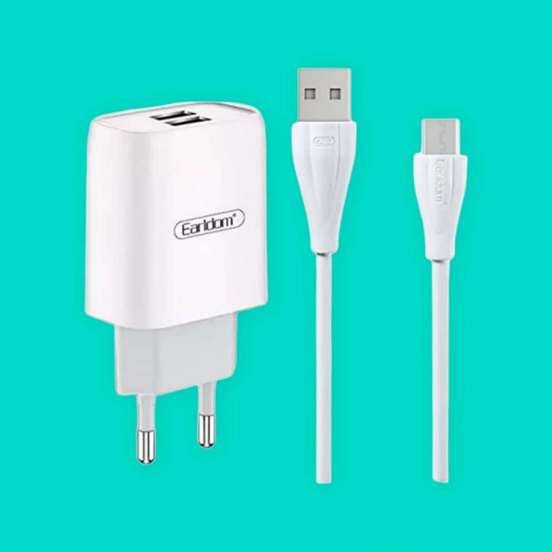 شارژر دیواری ارلدام مدل Qi-Certified به همراه کابل تبدیل MicroUSB