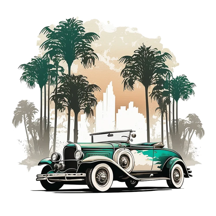 استیکر پارچه و لباس پاد آفرین مدل ماشین کلاسیک کد S5546