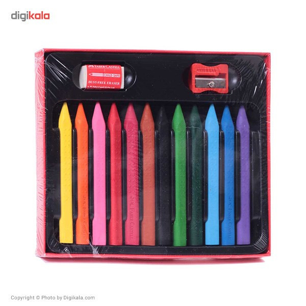 مداد شمعی 12 رنگ فابر کاستل مدل Grip Erasable مداد شمعی 12 رنگ فابر کاستل مدل Grip Erasable