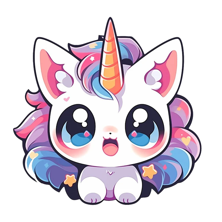استیکر پارچه و لباس پاد آفرین مدل کارتونی کیوت تک شاخ یونیکورن کد S5278