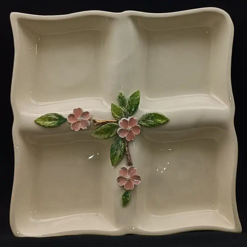 شیرینی خوری سرامیک هیوا طرح چهارفصل رز برجسته کد 11016069