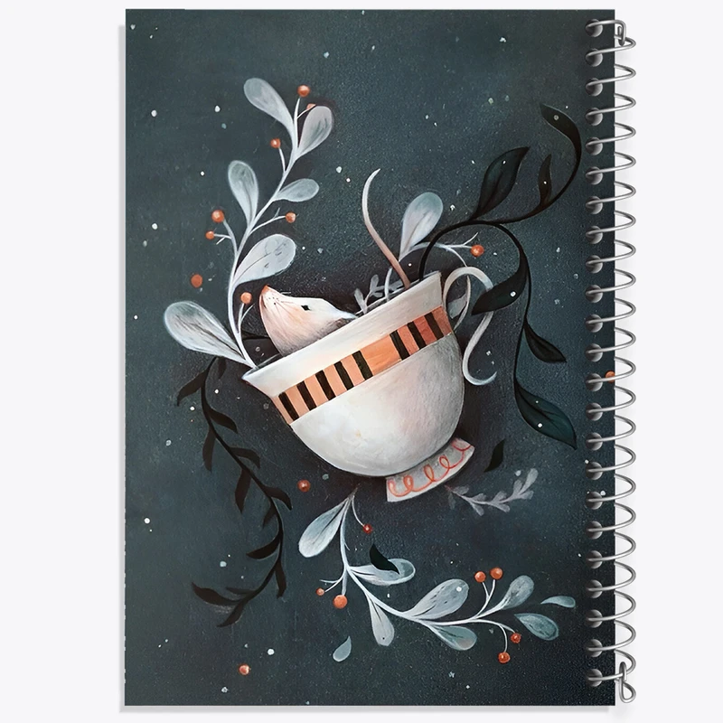 دفتر مشق 50 برگ خندالو طرح فنجان و موش کد F5942