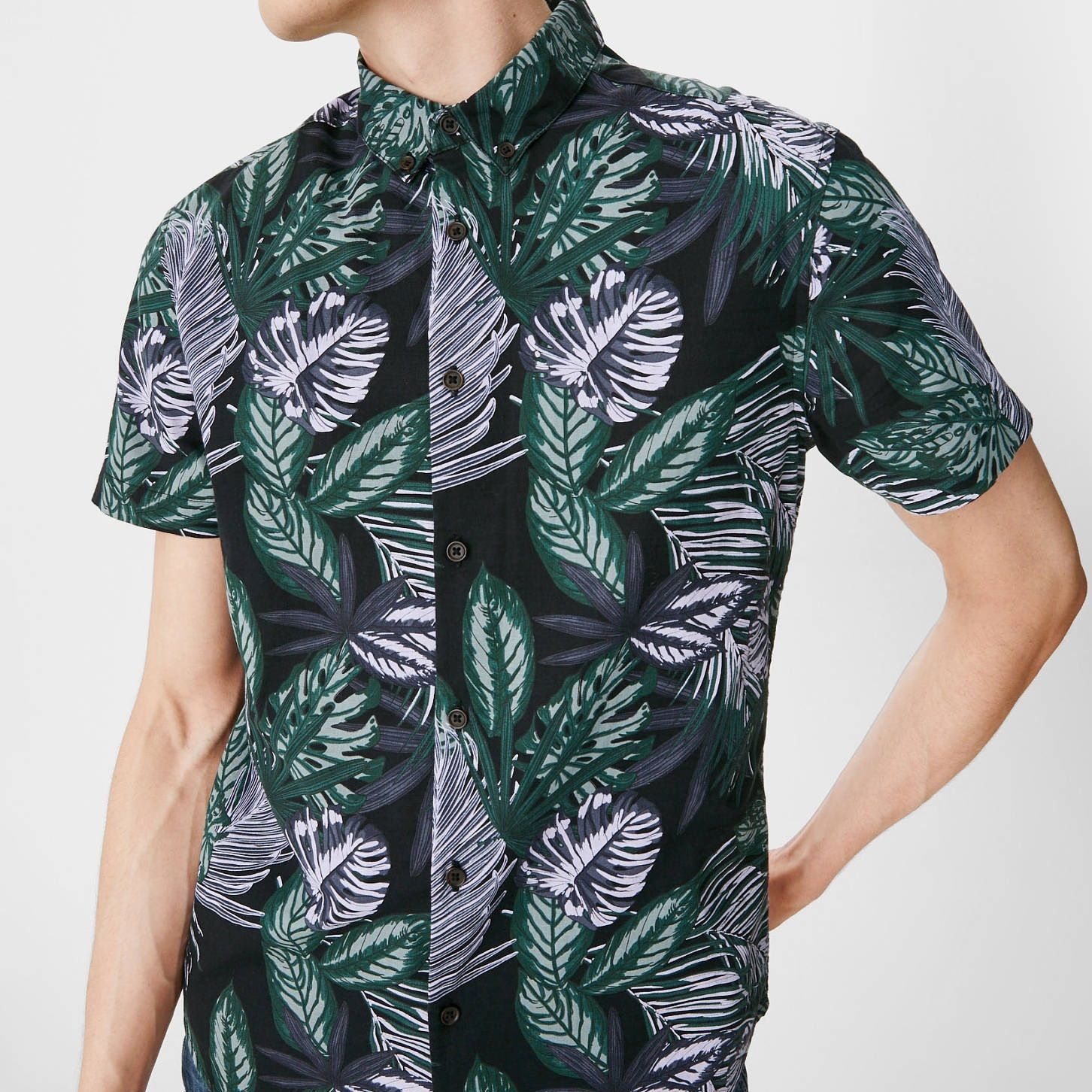 پیراهن آستین کوتاه مردانه سی اند ای مدل هاوایی CA1 -  - 2