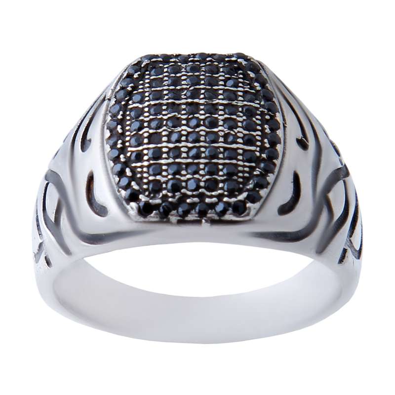 انگشتر نقره مردانه بازرگانی میلادی مدل مارکازیت رکاب ترک کد AM_818