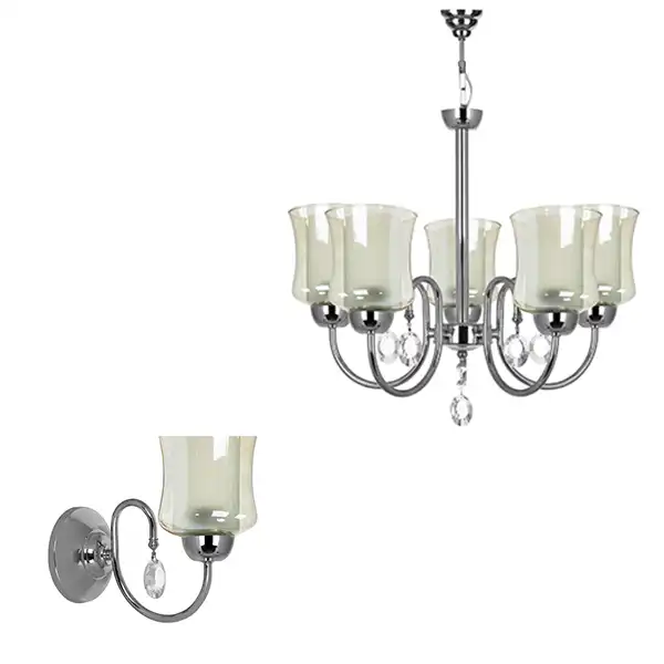 لوستر و چراغ دیواری چشمه نور کد A811/5-1-Pro