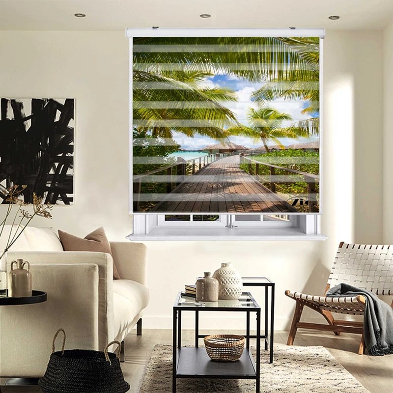 پرده زبرا زیو کد L5064 سایز 150X150 سانتی متر