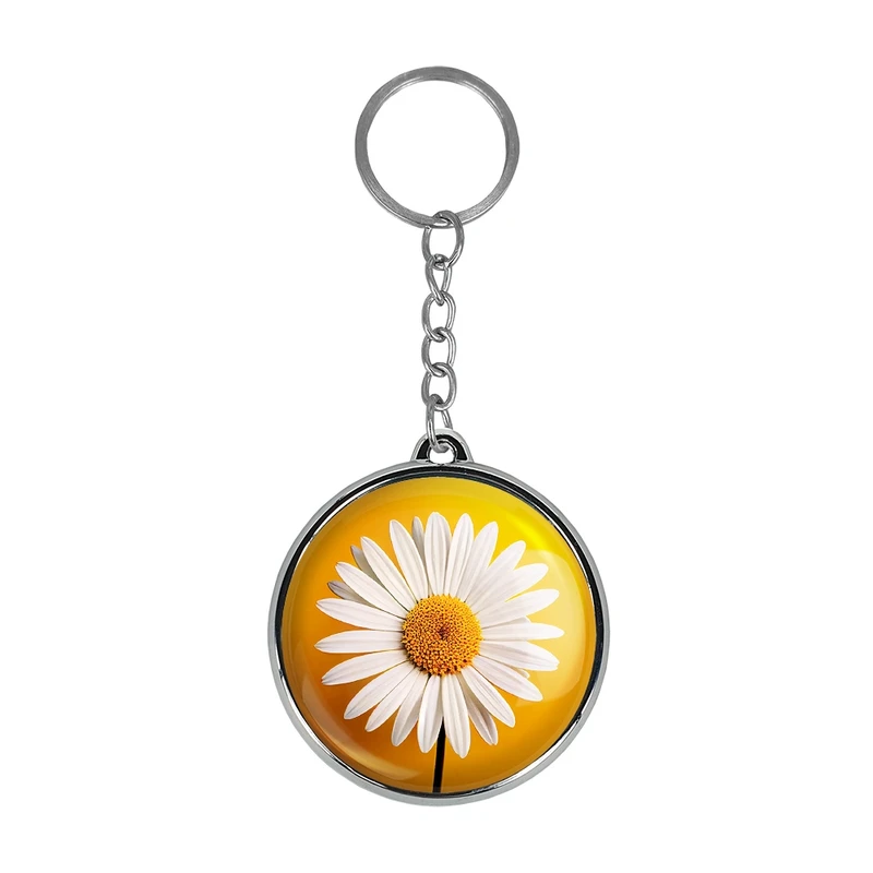 جاکلیدی خندالو طرح گل بابونه مدل دوطرفه کد 2952429525