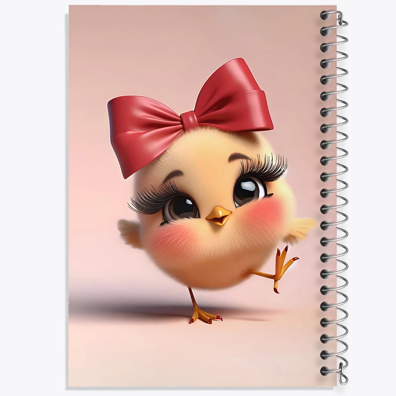 دفتر ژورنال نویسی 50 برگ خندالو مدل نقطه ای طرح جوجه کیوت کد F6123