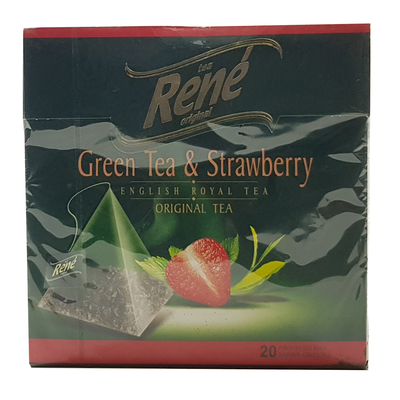 بسته دمنوش میوه ای رنه مدل Green Tea and Strawberry