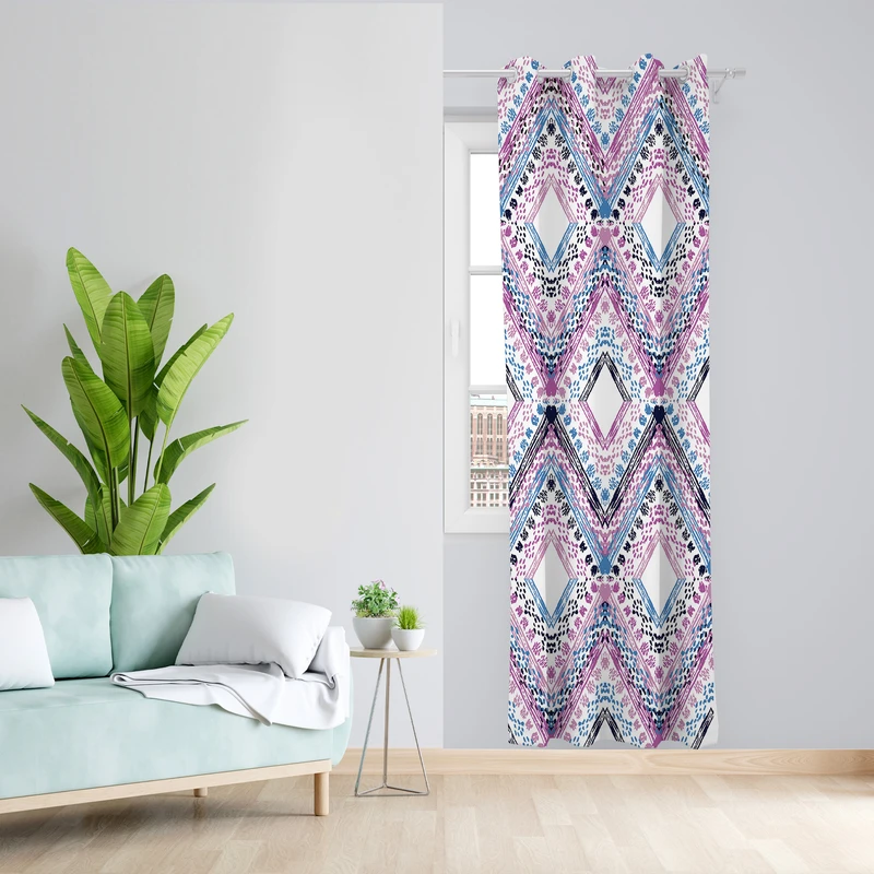 پرده طرح لوزی مدل مخمل پانچی کد 2605 z سایز 140x200 سانتی متر