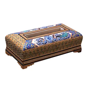 جعبه دستمال کاغذی خاتم کاری کد 10-70021