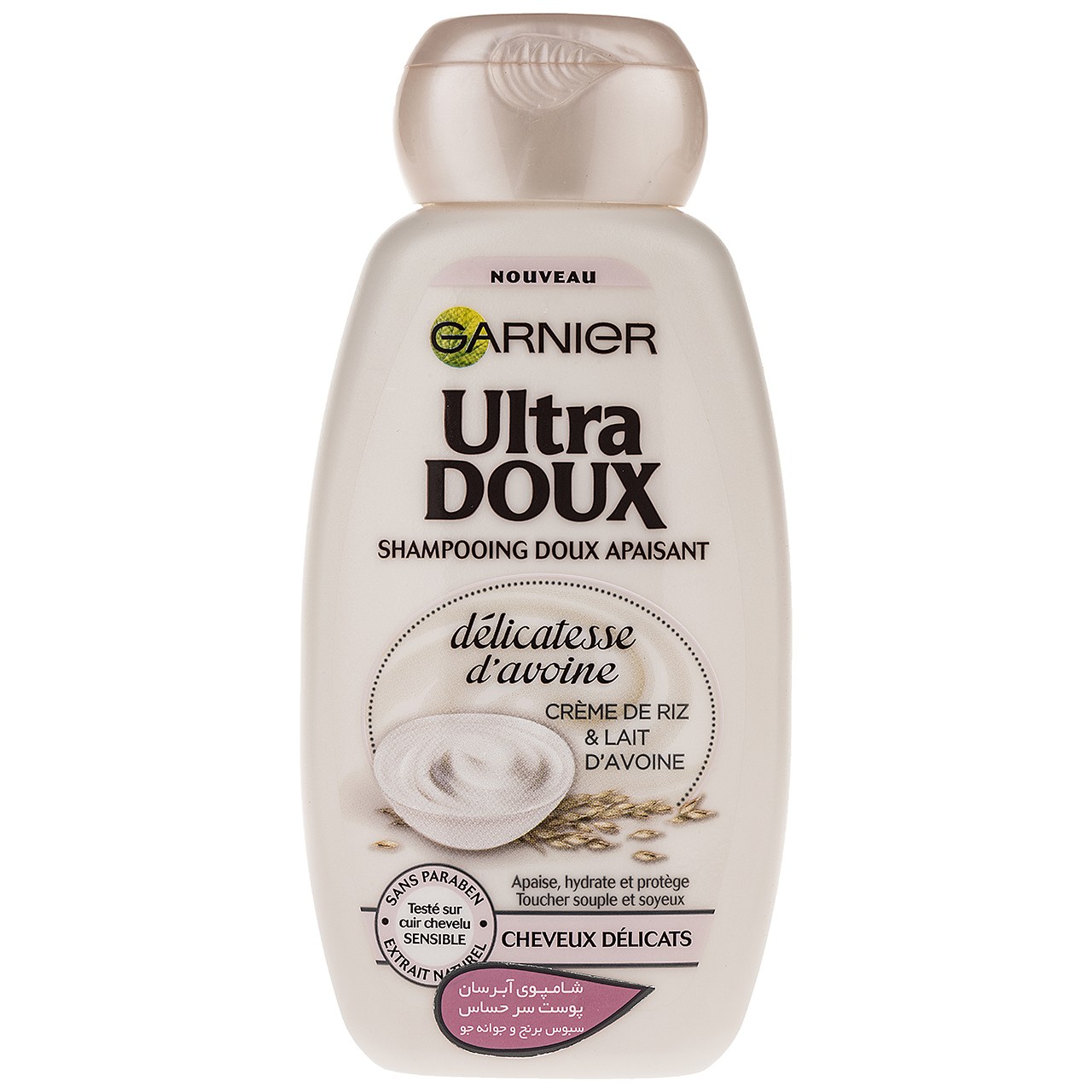 شامپو آبرسان گارنیه سری Ultra Doux مدل Oats Milk and Rice Bran حجم 250 میلی لیتر