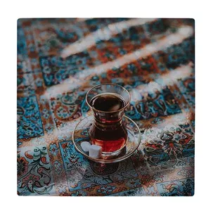  زیر لیوانی  طرح فرش ایرانی و فنجان چایی کد    5772485_4086